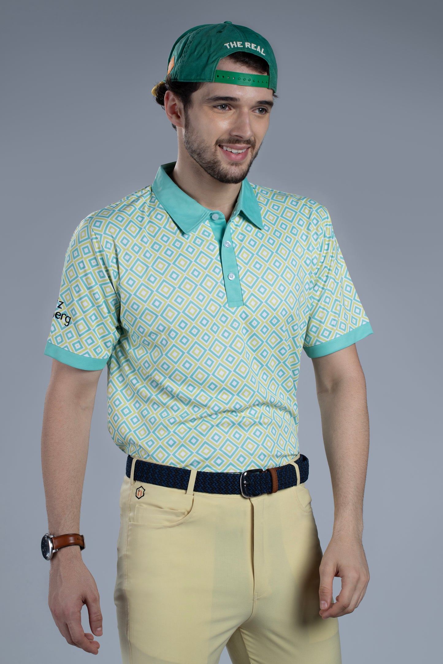 Perky Pistachio Men's Short Sleeve Polo T-Shirt